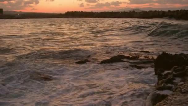 Океан Пляж Восход Солнца Красочные Облака Неба Удивительный Свет Природы — стоковое видео
