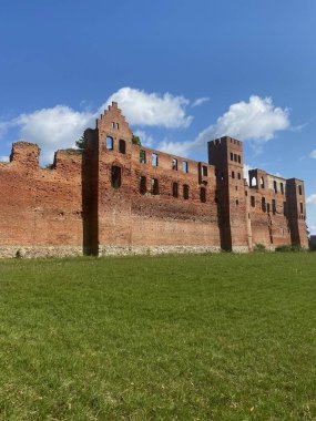 Polonya 'da kale harabeleri. Szymbark 'taki kale. Szymbark köyündeki 14. yüzyıl şatosu