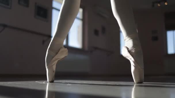 バレエダンサー ダンサーの脚を踊る バレエ要素 — ストック動画