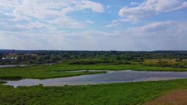 Polonya 'daki böcek nehrinin taşkınları. Hava fotoğrafçılığı
