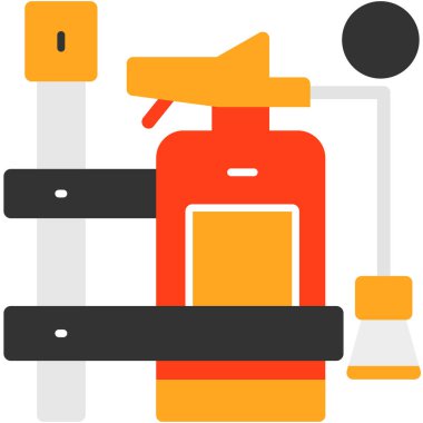 Yangın söndürücüsü. Basit resimleme