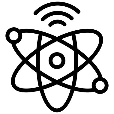 Atom molekülü ikonu dış hat vektörü. Bilim ve bilim. bilim bilimi