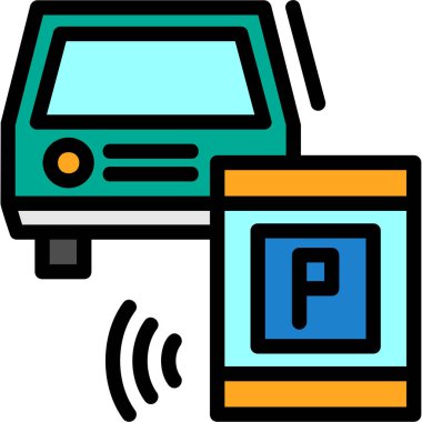 Park ediyor. Web simgesi basit illüstrasyon