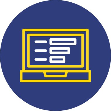 Dizüstü bilgisayar simgesi vektör çizimi