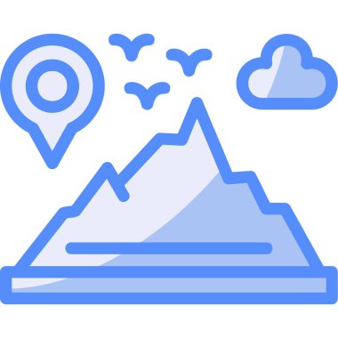 mountains icon, vector illustration simple design