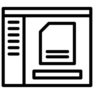 Web tasarım çizgisi simgesi, vektör illüstrasyonu