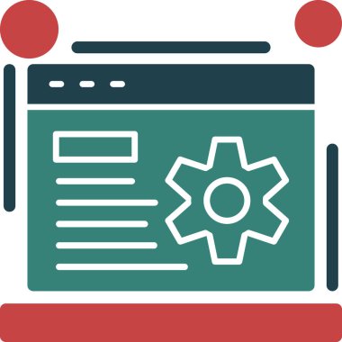 Tarayıcı ayarları simgesi düz biçimdedir. vektör illüstrasyonu