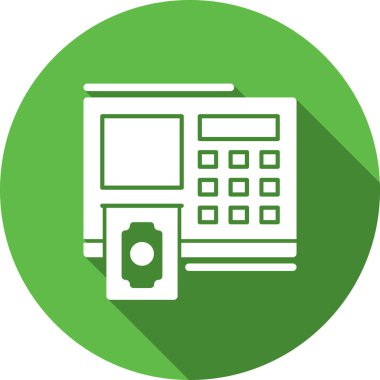 ATM kabartma düz vektör simgesi