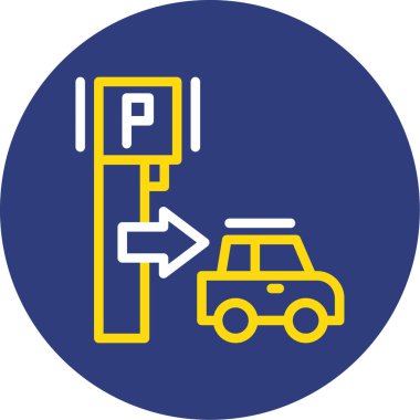 Araba parkı. Basit illüstrasyon