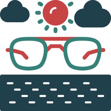 Gözlük. Web simgesi basit illüstrasyon