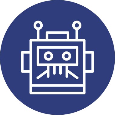 robot. Web simgesi basit illüstrasyon