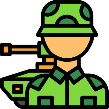 Asker. Web simgesi basit illüstrasyon