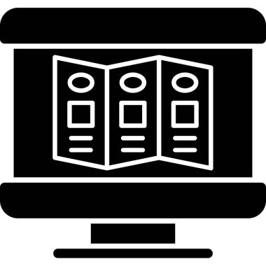 bilgisayar izleme simgesi, vektör illüstrasyonu