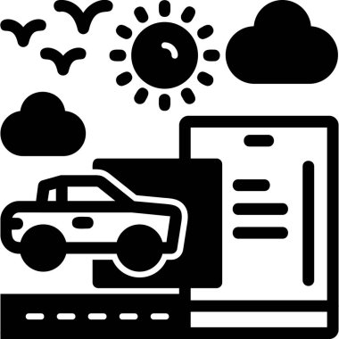 Bulut Hesaplama. Web simgesi basit illüstrasyon