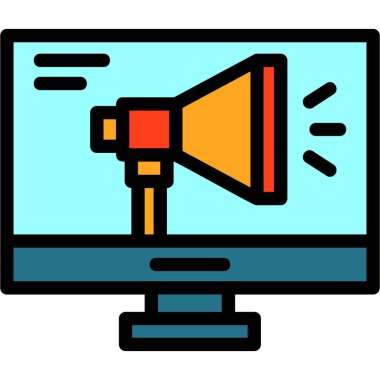 megafon simgesi, vektör illüstrasyonu