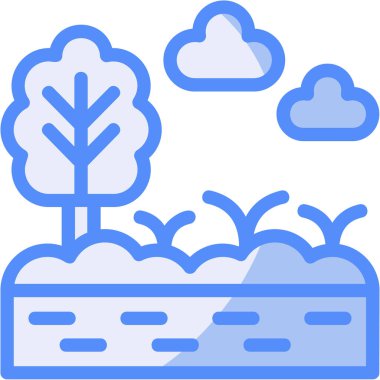 Doğa peyzaj simgesi - taslak biçimi