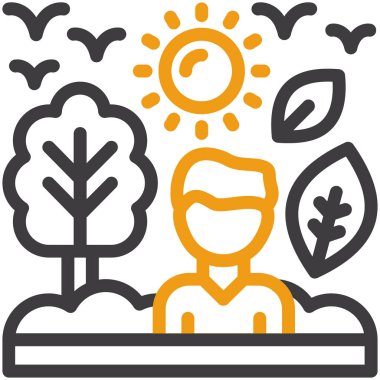 Ekoloji çevresi simgesi - ana hatlar biçiminde