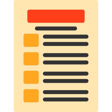 Simge vektör illüstrasyonunu listele