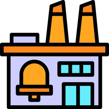 Bina. Web simgesi basit illüstrasyon