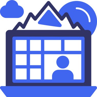 Bina. Web simgesi basit illüstrasyon