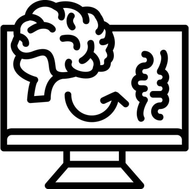 Beyin. Web simgesi basit illüstrasyon