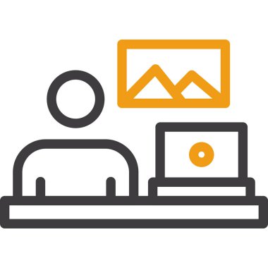 dizüstü bilgisayarın düz renk simgesi. vektör illüstrasyonu