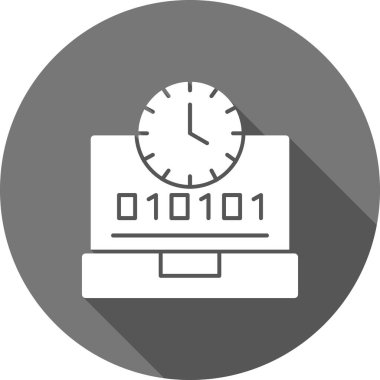 Dijital Saat simgesi. Dijital saat vektör simgesi web için basit örnek