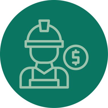 Mühendis miğferi simgesi, vektör çizimi