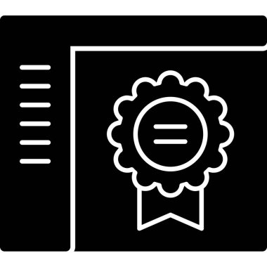 Sertifika simgesi, vektör illüstrasyonu