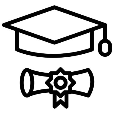 Mezuniyet şapkası ikonu. Beyaz arkaplanda izole edilmiş web tasarımı için özet şapka vektör simgesi