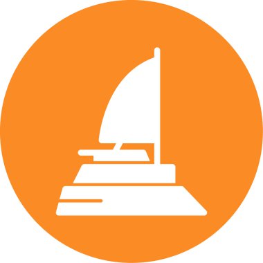 Modern b 'nin vektör çizimi teknenin ikonundan yoksundur