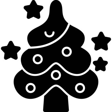 Yılbaşı ağacı simgesinin vektör illüstrasyonu