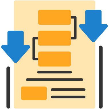 iş yönetimi düz çizgi vektör simgesi