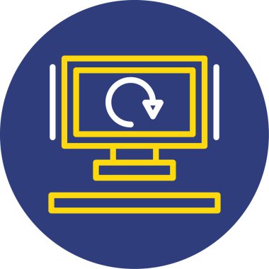 Monitör simge çizgisi güzel bilgisayarının vektör illüstrasyonu