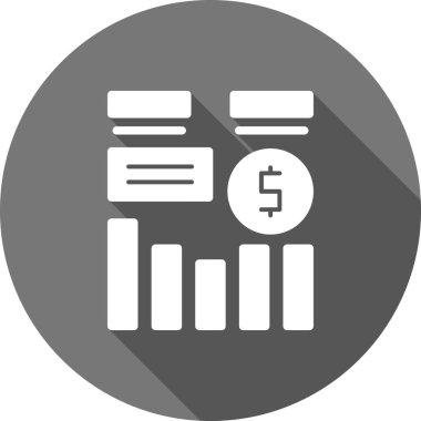 Dolar ikonlu çizelge. Web için dolar işareti vektör simgeleriyle basit bir grafik çizimi