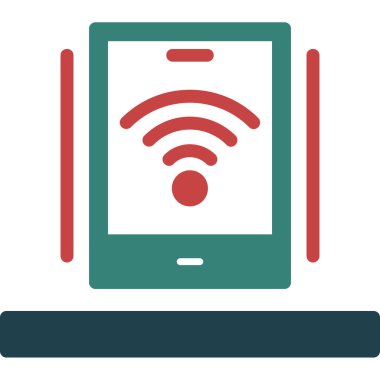 Wi-Fi Glyph Çoklu Renk, Vektör İllüstrasyonu