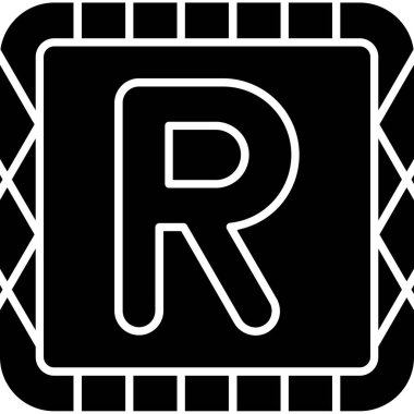 Tek harf r simgesinin vektör illüstrasyonu