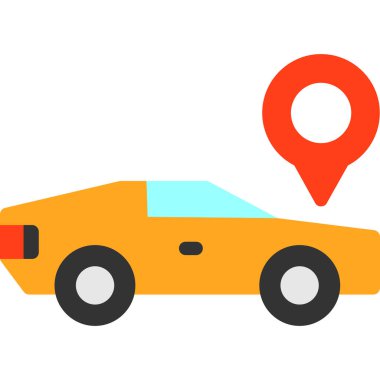araba GPS konum simgesi düz biçimli
