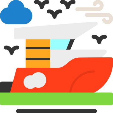 tekne ikonu vektör illüstrasyonu