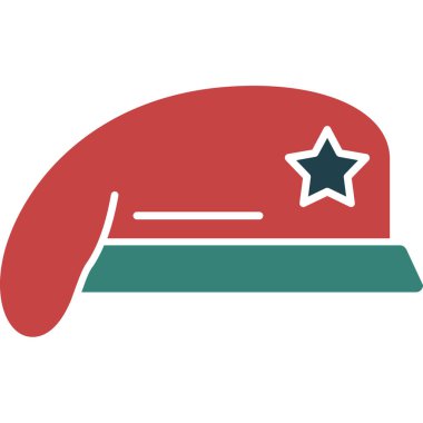 Bayrak şapka simgesi vektör illüstrasyon tasarımı