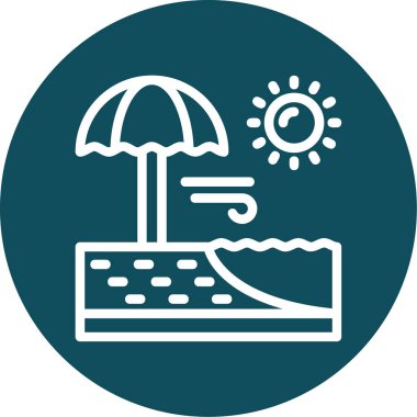 Vektör illüstrasyonu, şemsiye simgesi