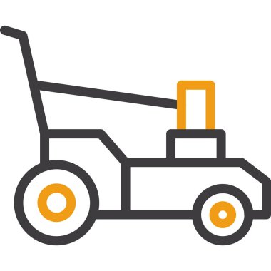 El arabası ikonu. Web için el arabası vektör simgesinin özet çizimi