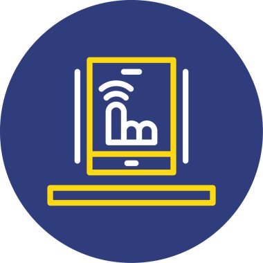 cep telefonlu dizüstü bilgisayar ve akıllı telefon simgesi, vektör illüstrasyonu