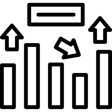 Outline biçiminde bar grafik büyümesi simgesi