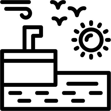 Plaj güneşi ikonu yaz tarzında