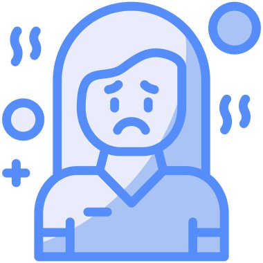 Çizgi biçiminde üzgün kadın simgesi