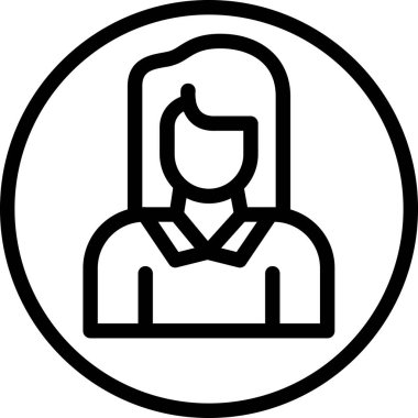 avatar kadın kişisi simgesi ana hat biçiminde