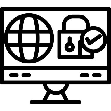 Tarayıcı internet simgesi ana hatlar biçiminde