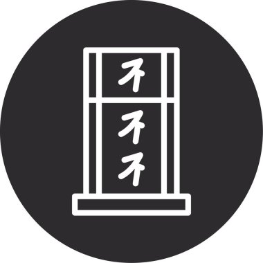 Japon ev ikonu, basit stil.