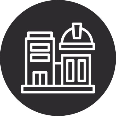 Bir bina simgesinin vektör illüstrasyonu